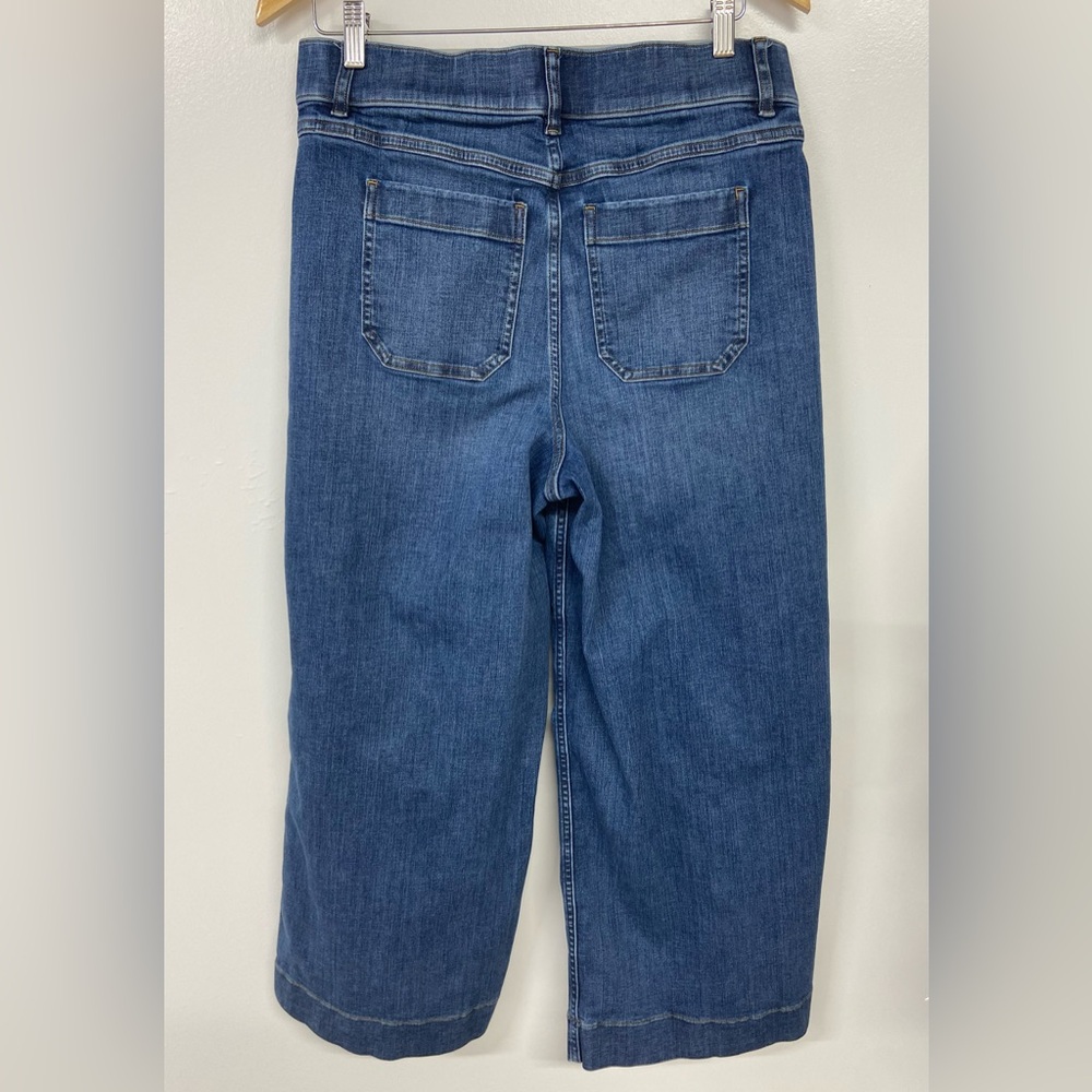 SPANXshape EveryWear Cropped Wide Leg Jeans with Patch Pockets Size L - Picture 3 of 7